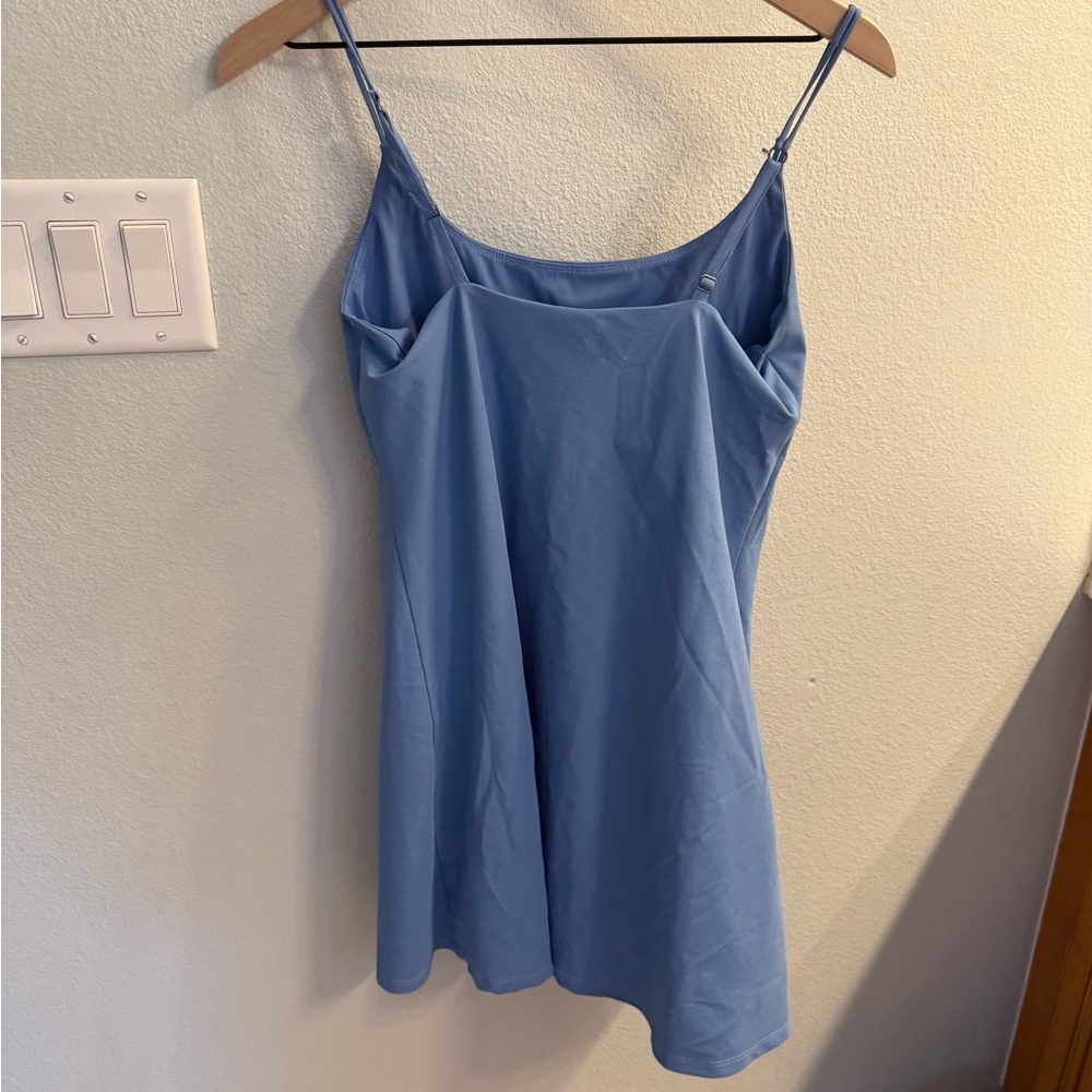 Abercrombie & Fitch blue Traveler Mini Dress Built In Shorts Stretchy size MT - Picture 8 of 8